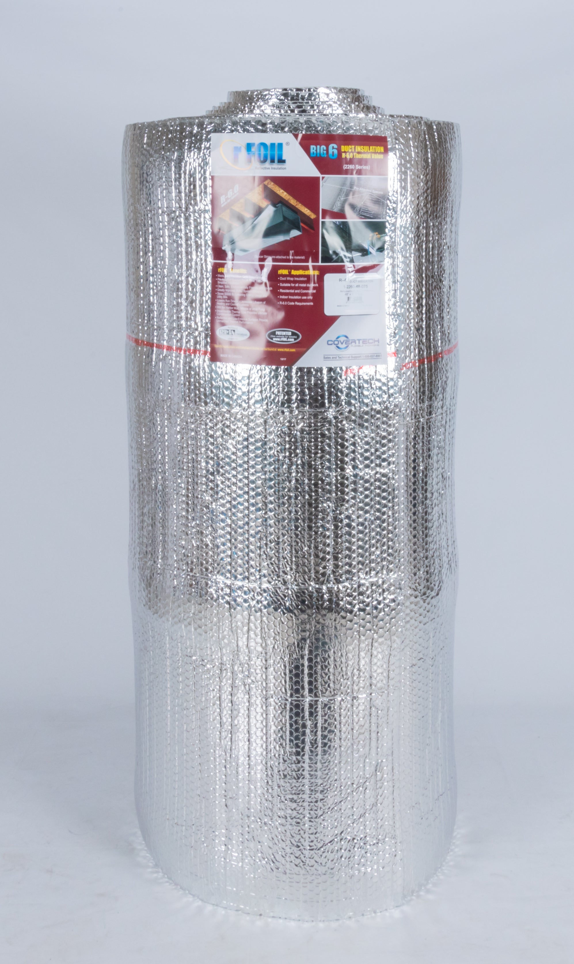 IES Reflective Foil Insulation – Spiral Duct Pipe Wrap Double Bubble 12"x100' R8 Seams